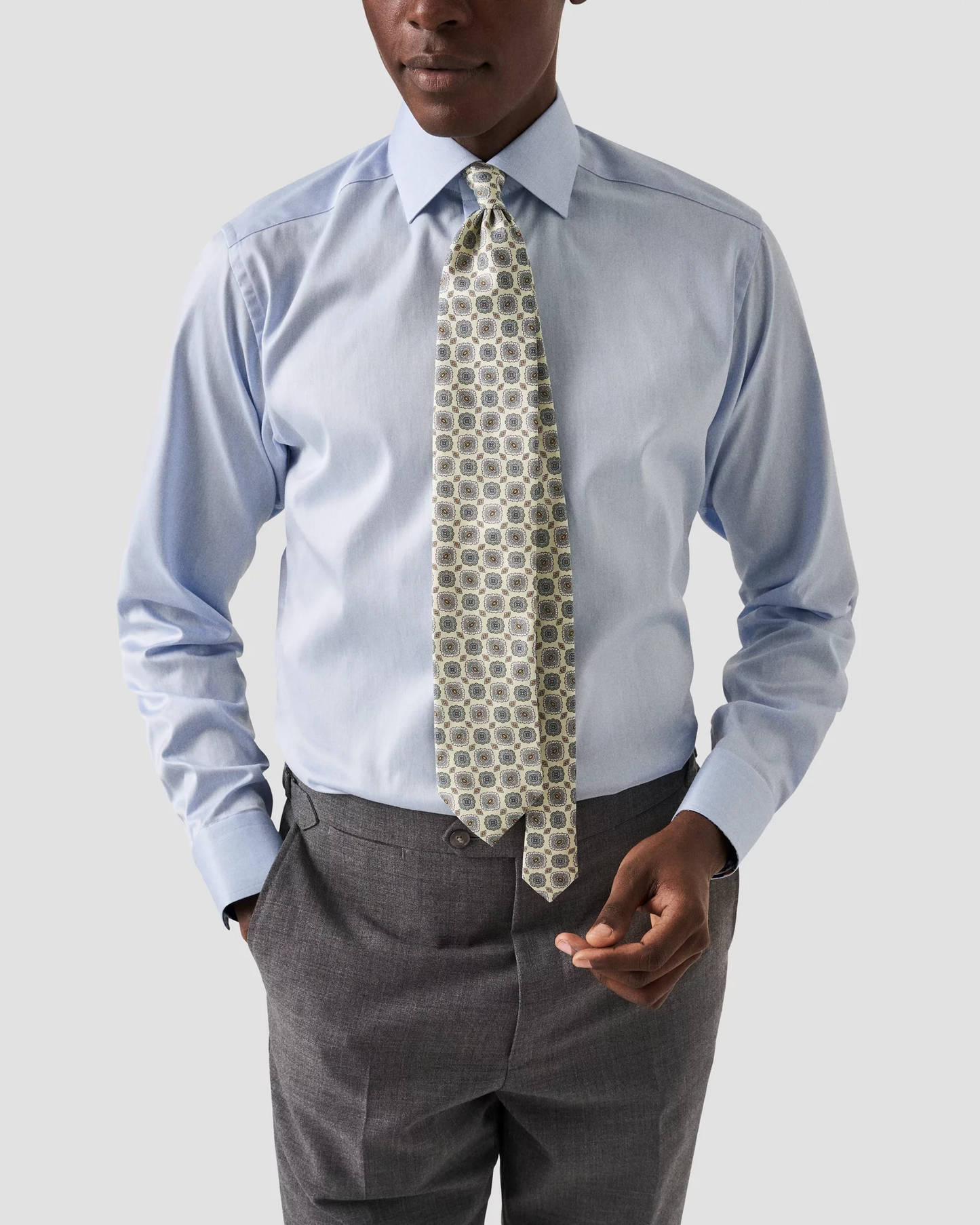 Eton Slim Fit Dress Shirt with Floral Pattern Detail