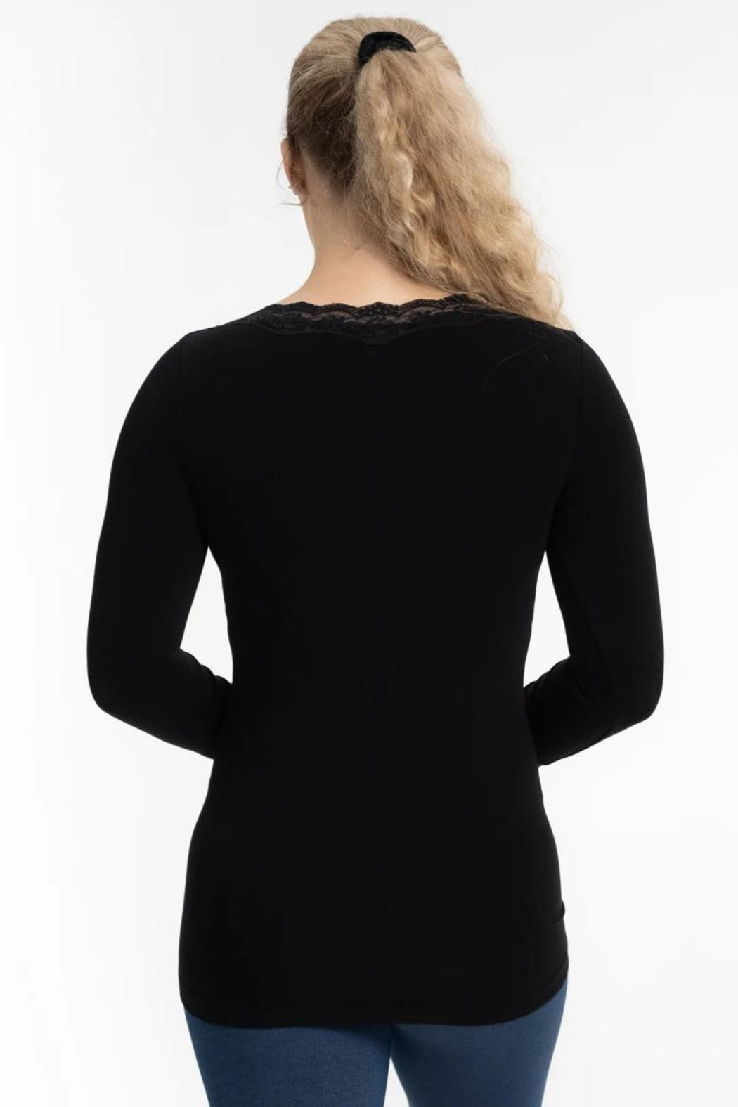 Lace Trim V-Neck Top