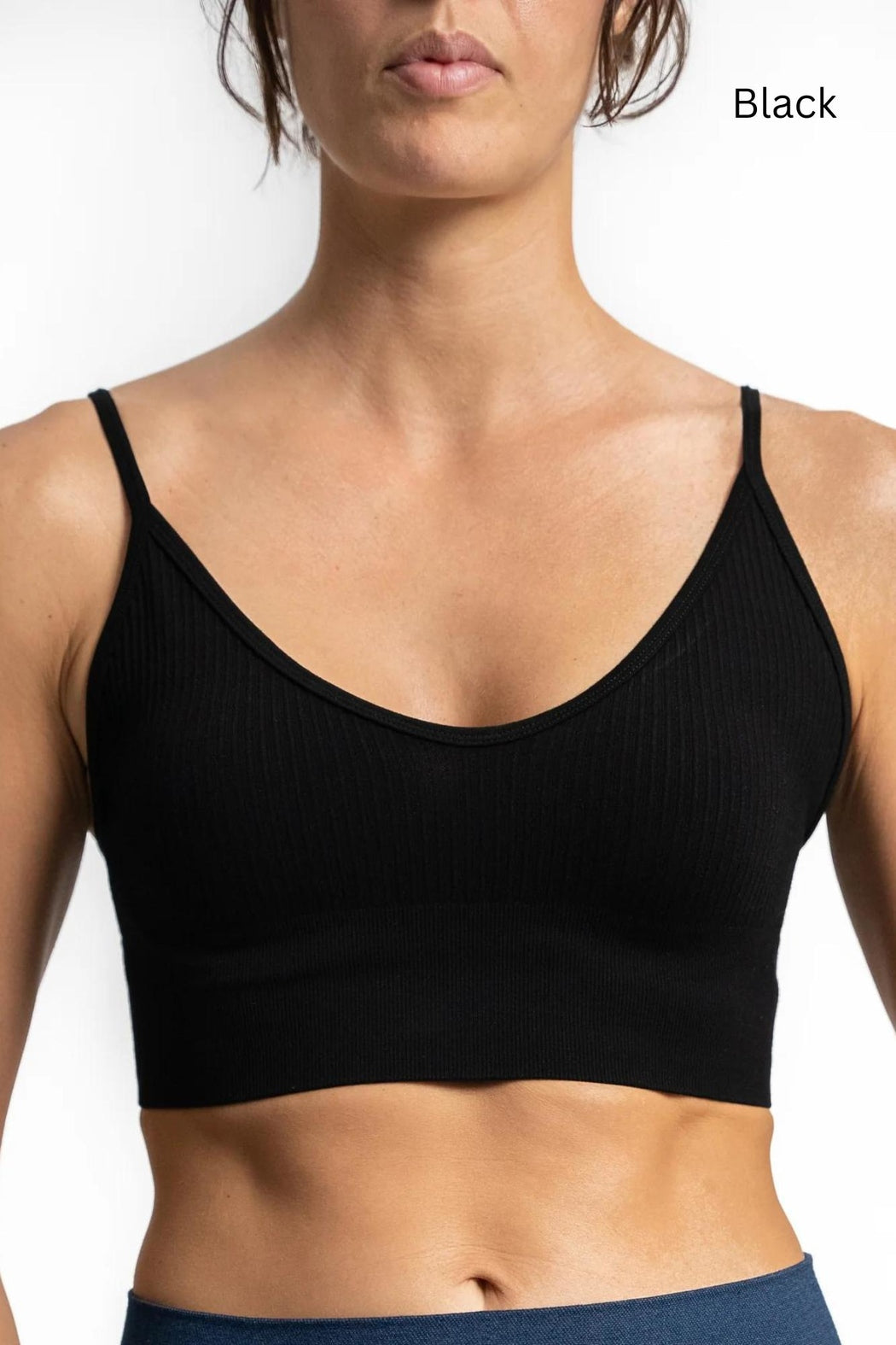 Ribbed Bra With Adjustable Straps