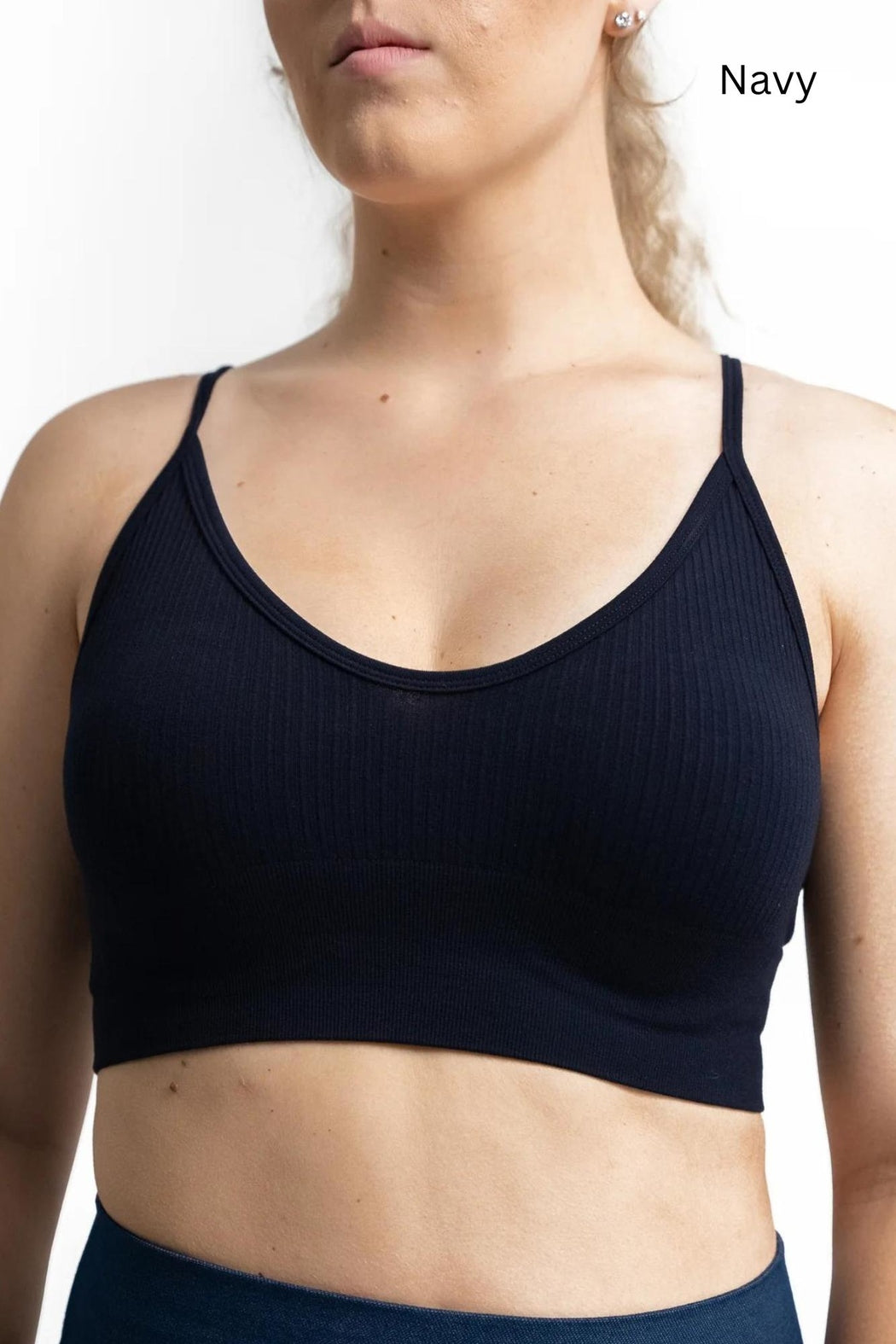 Ribbed Bra With Adjustable Straps
