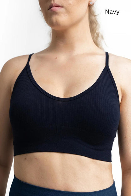 Ribbed Bra With Adjustable Straps