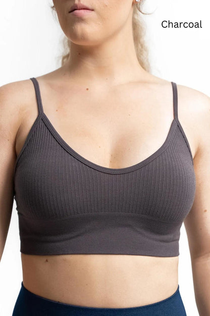 Ribbed Bra With Adjustable Straps