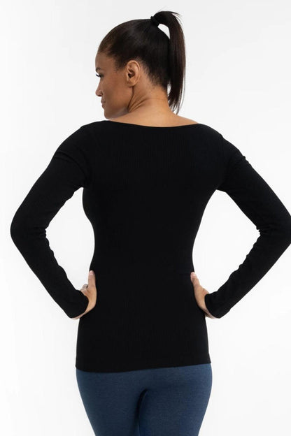Ribbed V-Neck Top