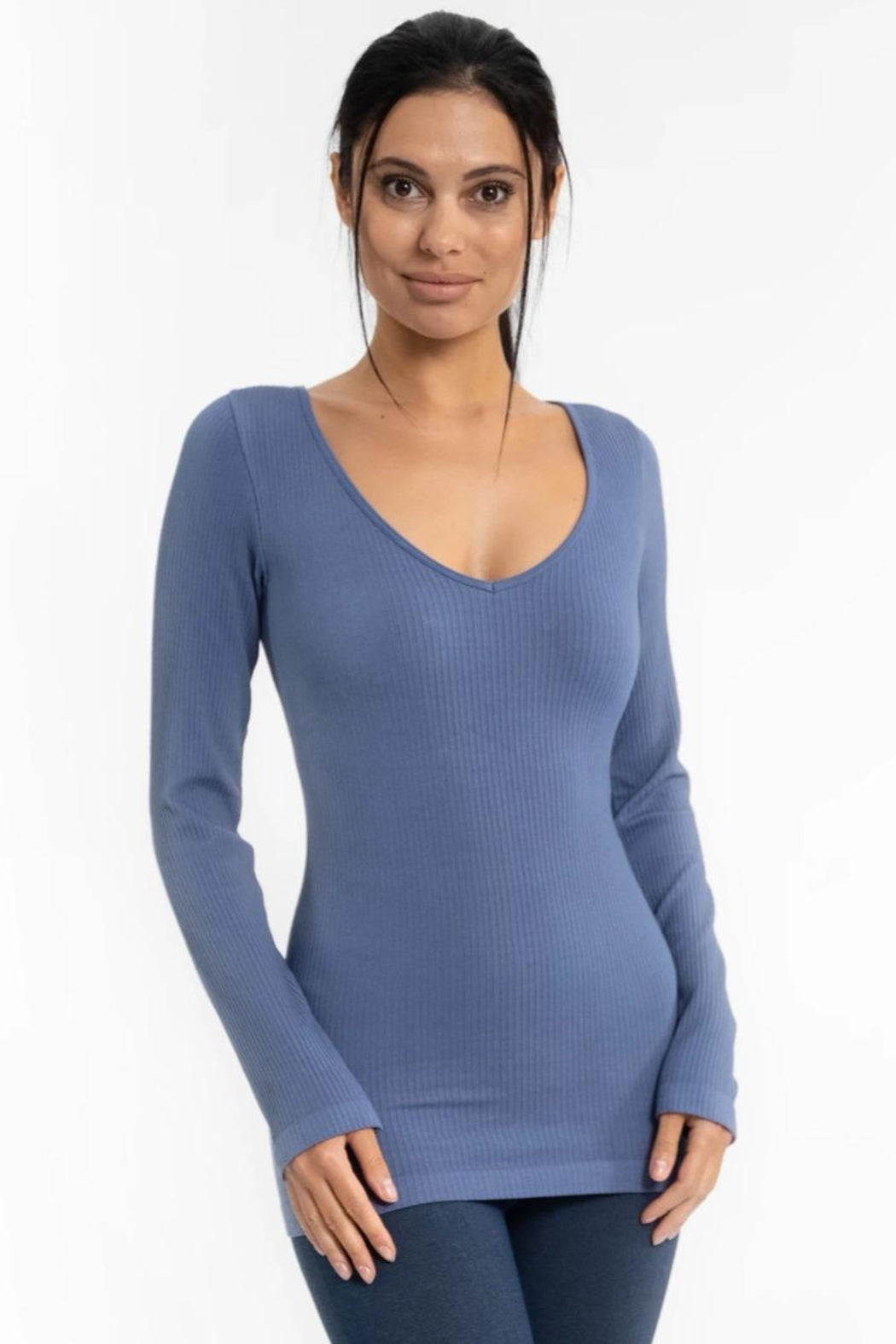 Ribbed V-Neck Top
