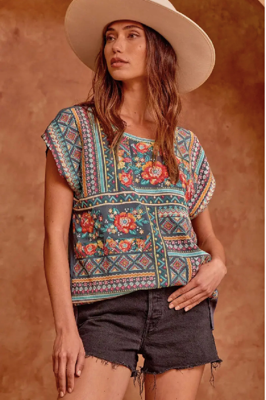 Embroidered Oversized Top