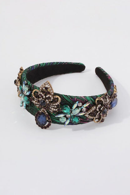 Embroidered Rhinestone Headband