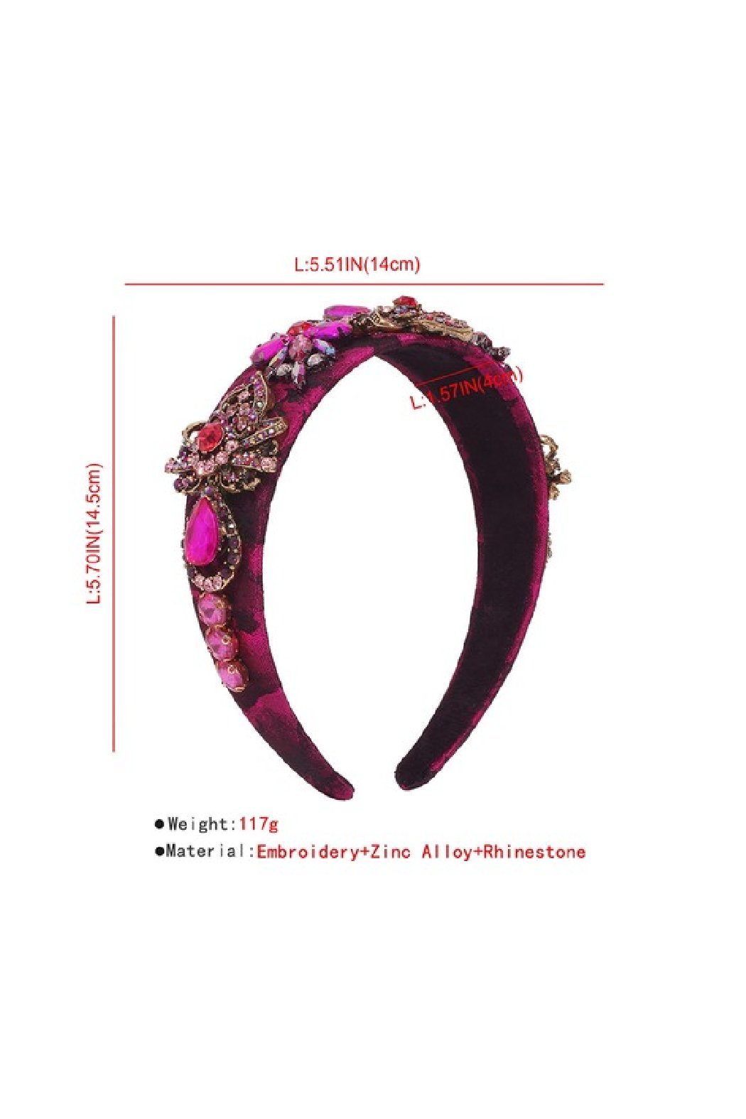 Embroidered Rhinestone Headband