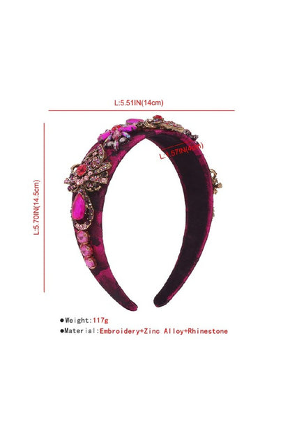 Embroidered Rhinestone Headband