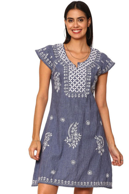 Emerson denim embroidered dress