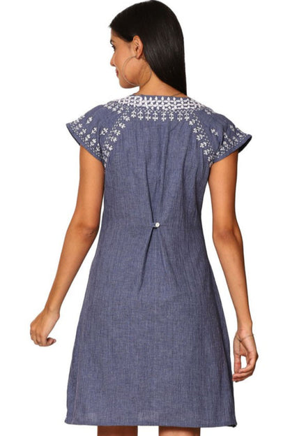 Emerson denim embroidered dress