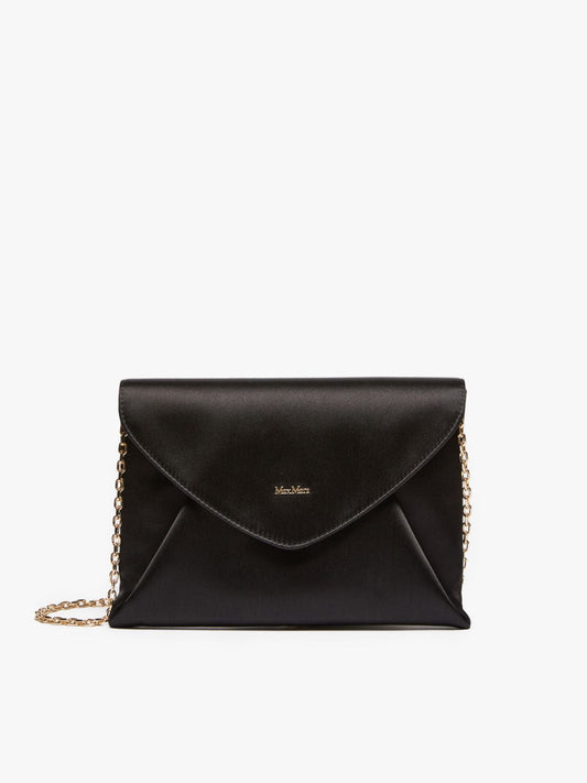 Max Mara Envelope Silk and Viscose Black Evening Bag