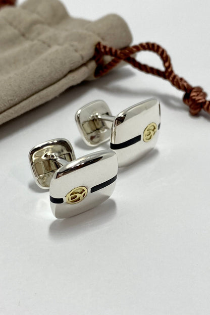 ESTATE Sterling Silver 18kt Cufflinks