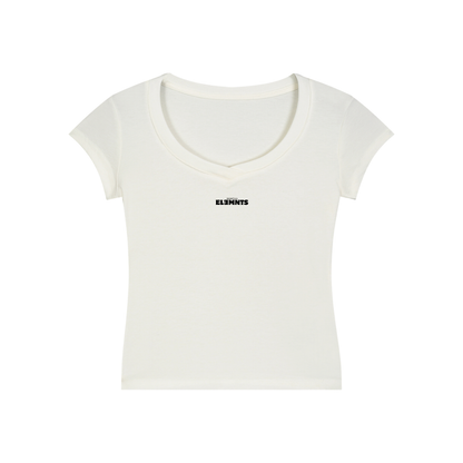 ESSNTIAL ELEMNTS Women’s 215G V‑Neck Thin Bodycon Tee
