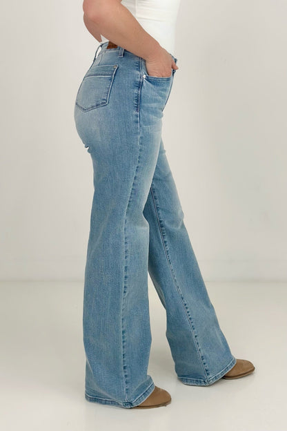 Judy Blue High Waist With Pocket Details Wide Leg Jeans