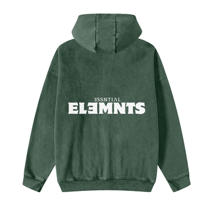 ESSNTIAL ELEMNTS Unisex 360G Snow Washed Zipped Hoodie