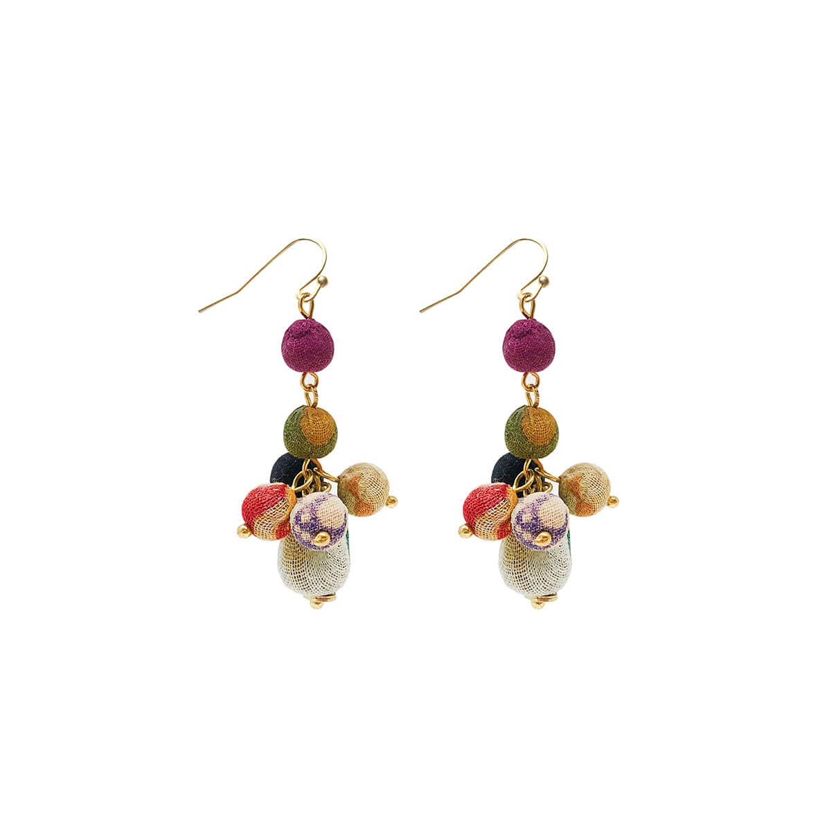 Kantha Tiered Droplet Earrings