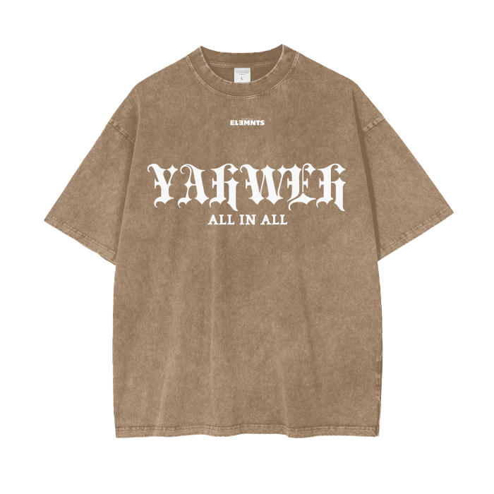 ESSNTIAL ELEMNTS Acid Wash Unisex Oversize Tee