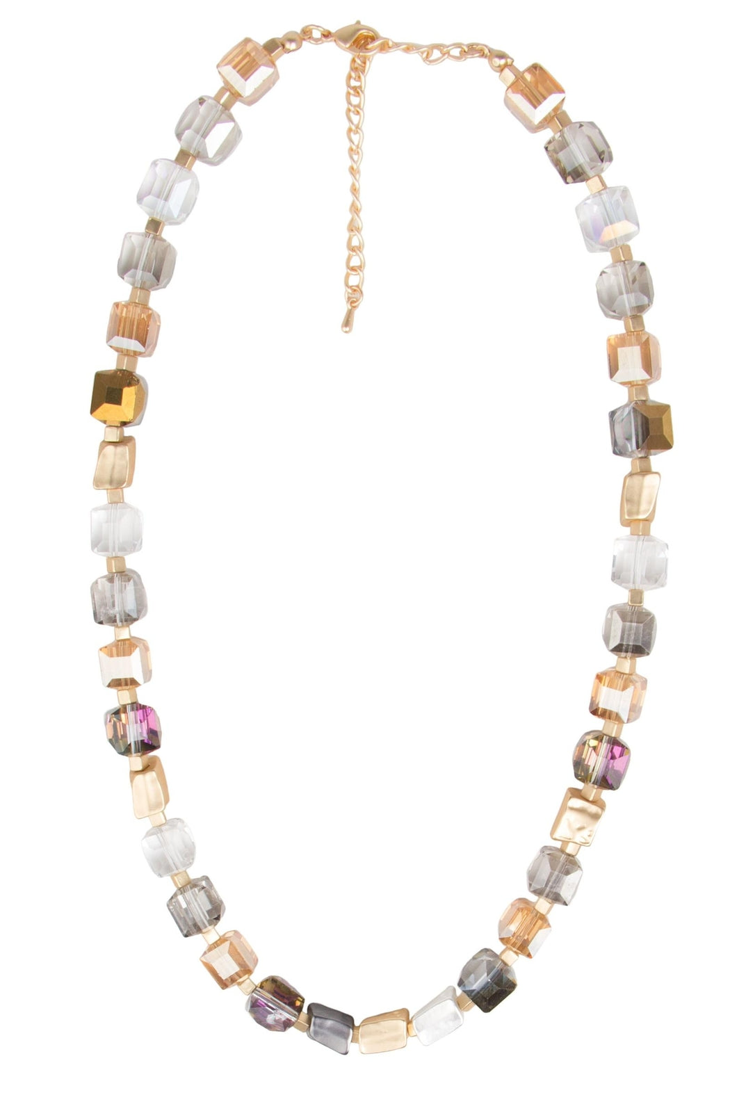 Faceted Bead and Stone Necklace
