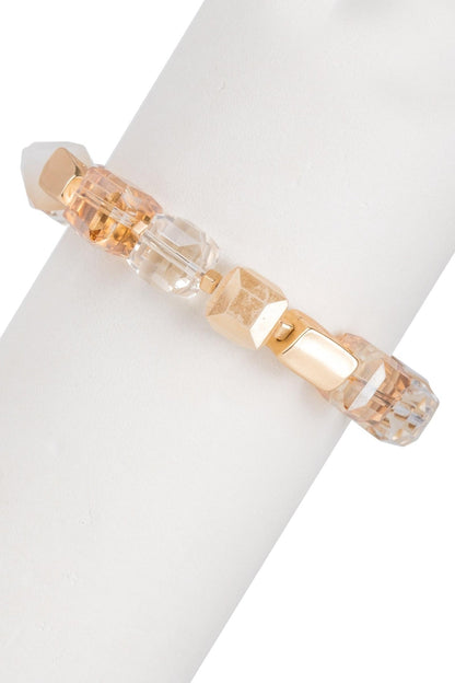 Faceted Bead Stone Bracelet