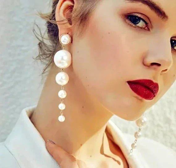 Fancy Girl Pearl Dangle Earrings