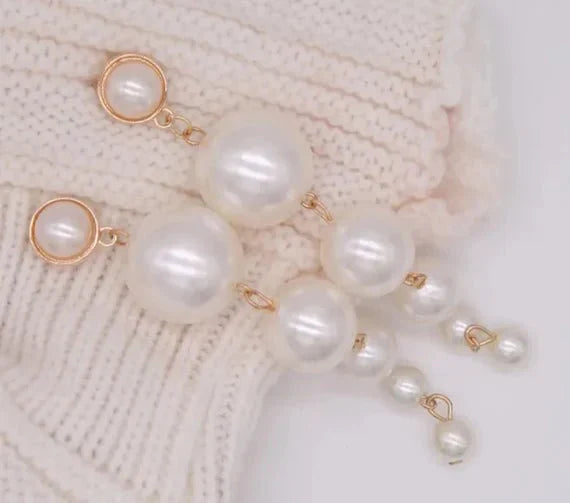 Fancy Girl Pearl Dangle Earrings