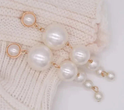 Fancy Girl Pearl Dangle Earrings