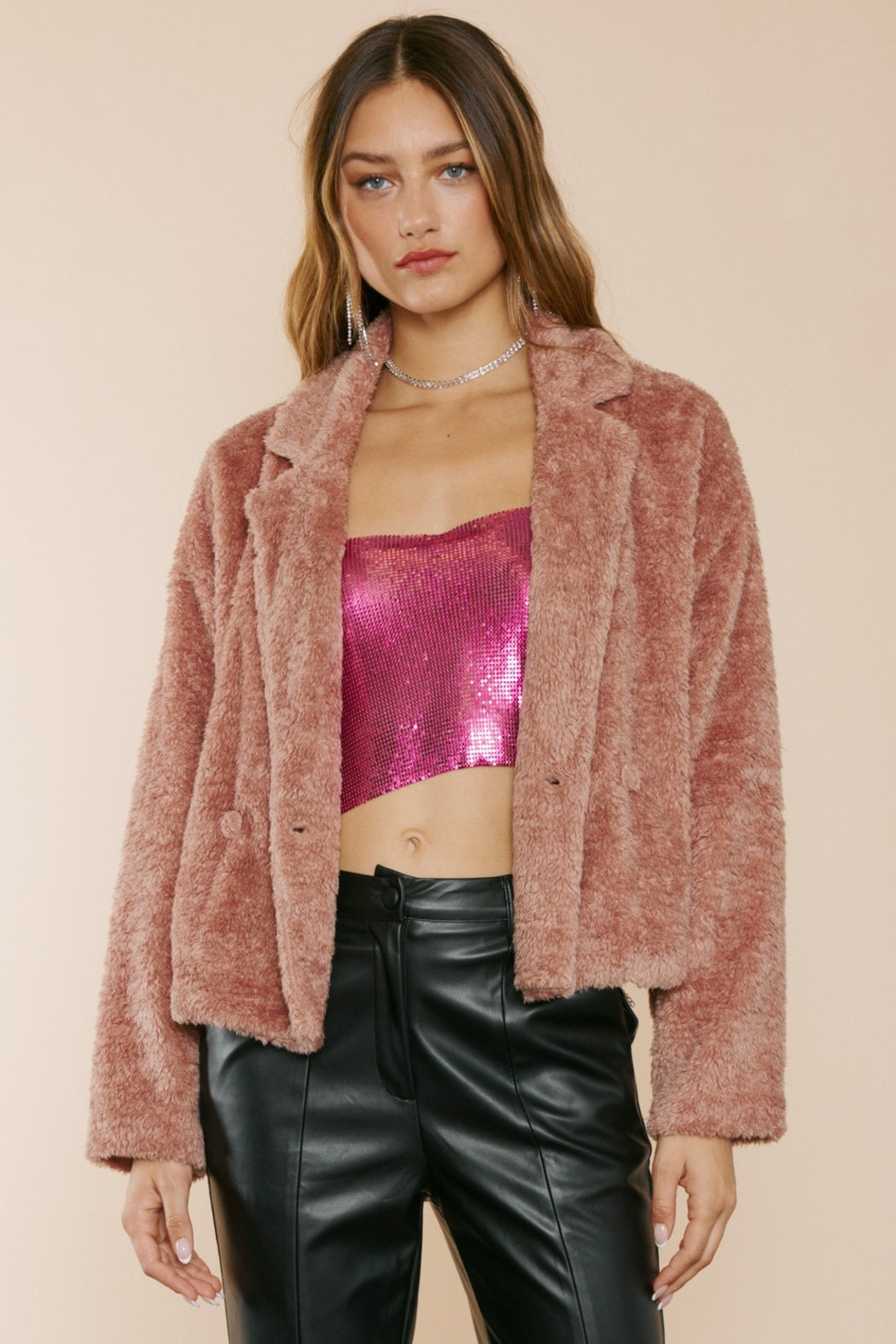 Faux Fur Collared Jacket