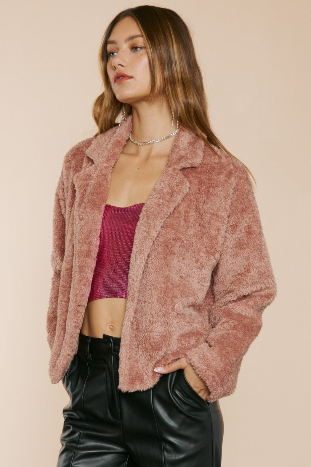 Faux Fur Collared Jacket