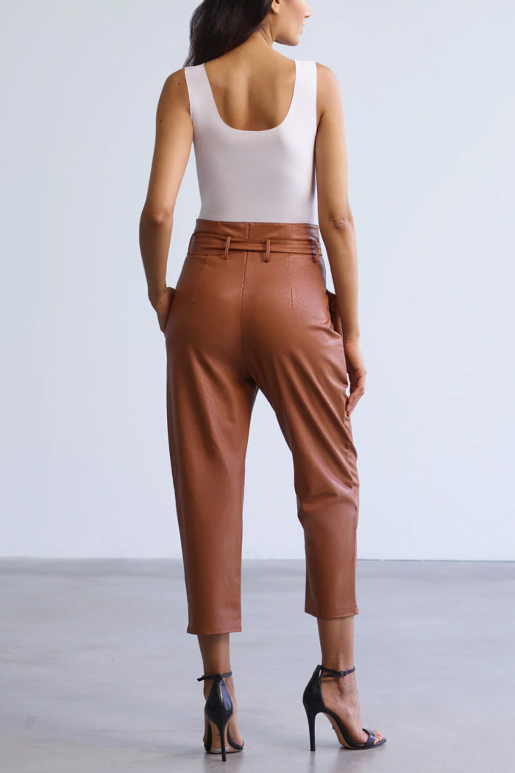 Faux Leather Paperbag Pant