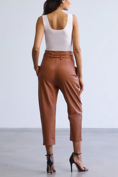 Faux Leather Paperbag Pant
