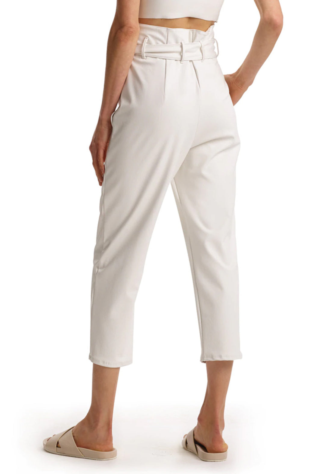 Faux Leather Paperbag Pant