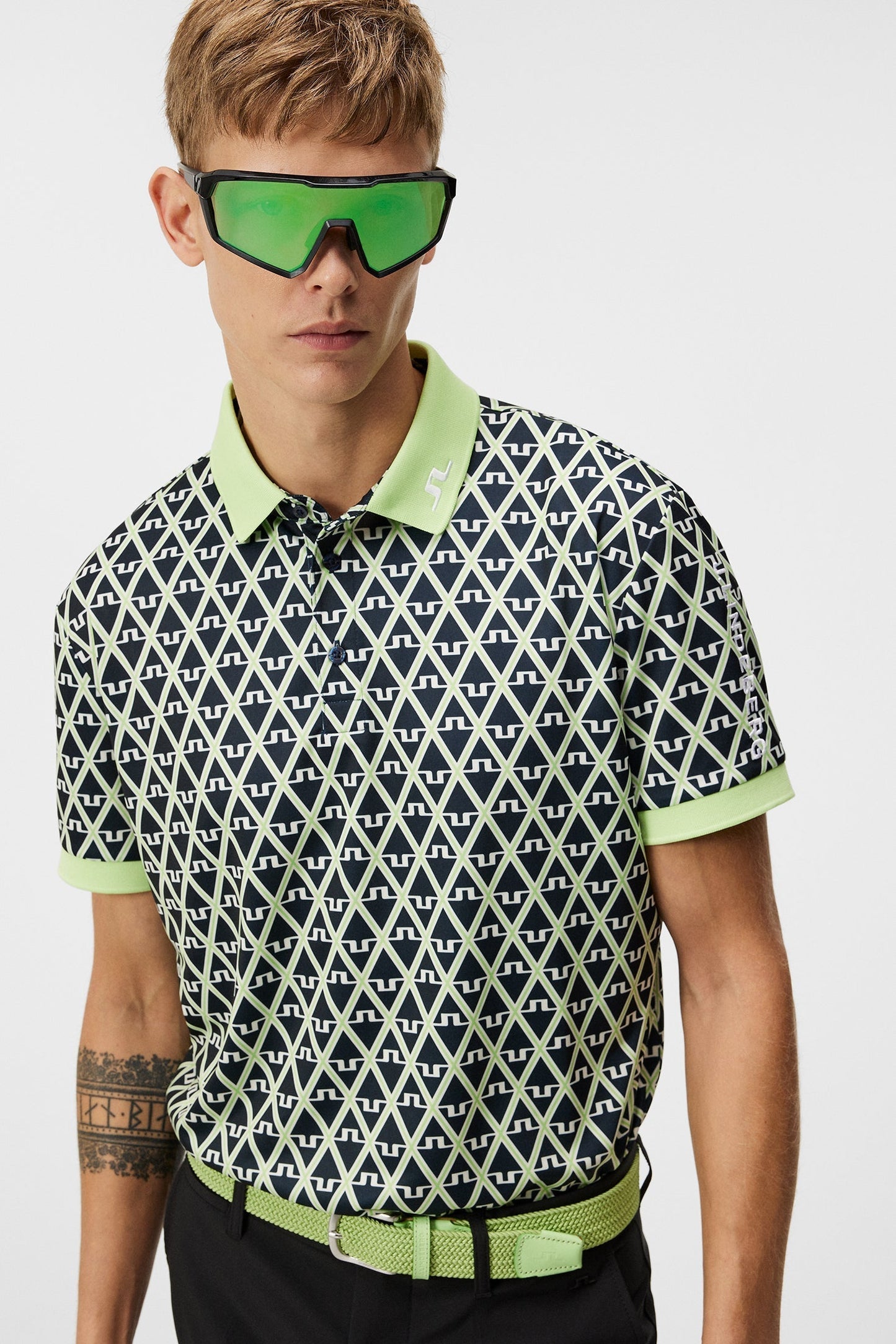 J. Lindeberg Tour Tech Reg Fit Print Polo