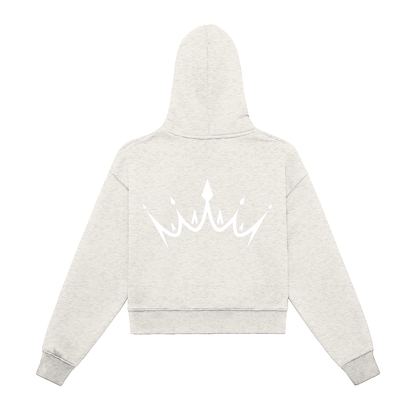 ESSNTIAL ELEMNTS Women's Fleeced Zip-Up Cropped Hoodie