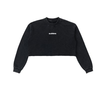 ESSNTIAL ELEMNTS 380G Women's Washed Raw Edge Crop
