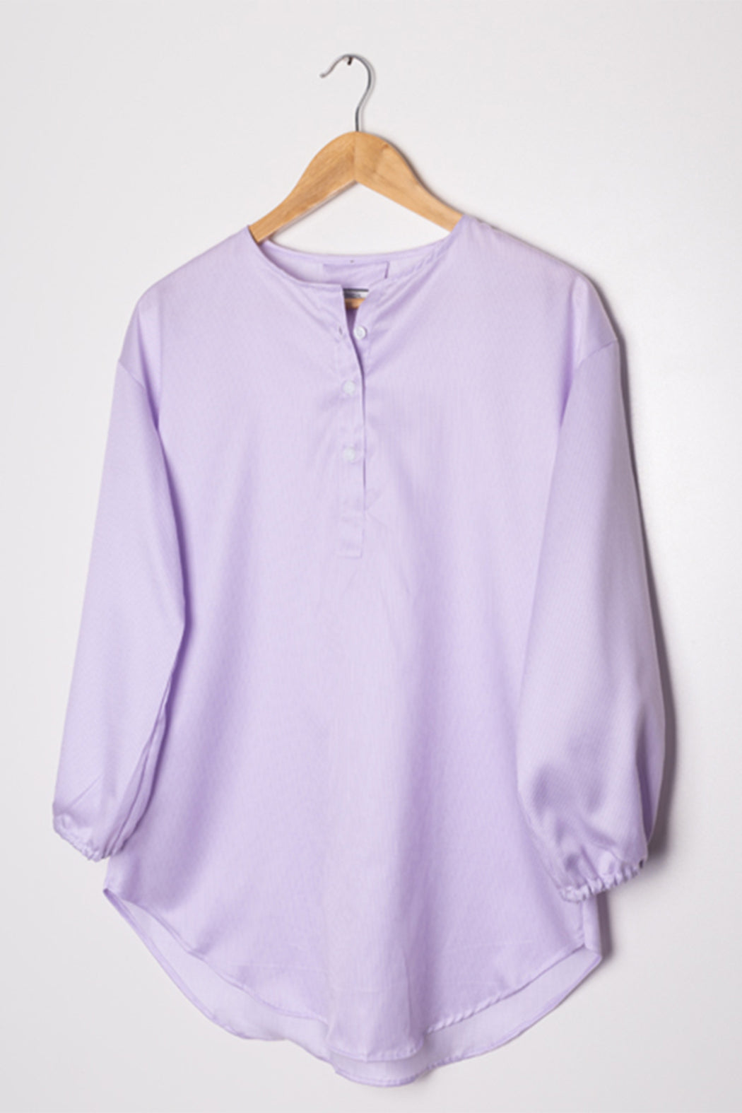 FINE LILAC STRIPES RELAXED SHIRT - BALLOON SLEEVES