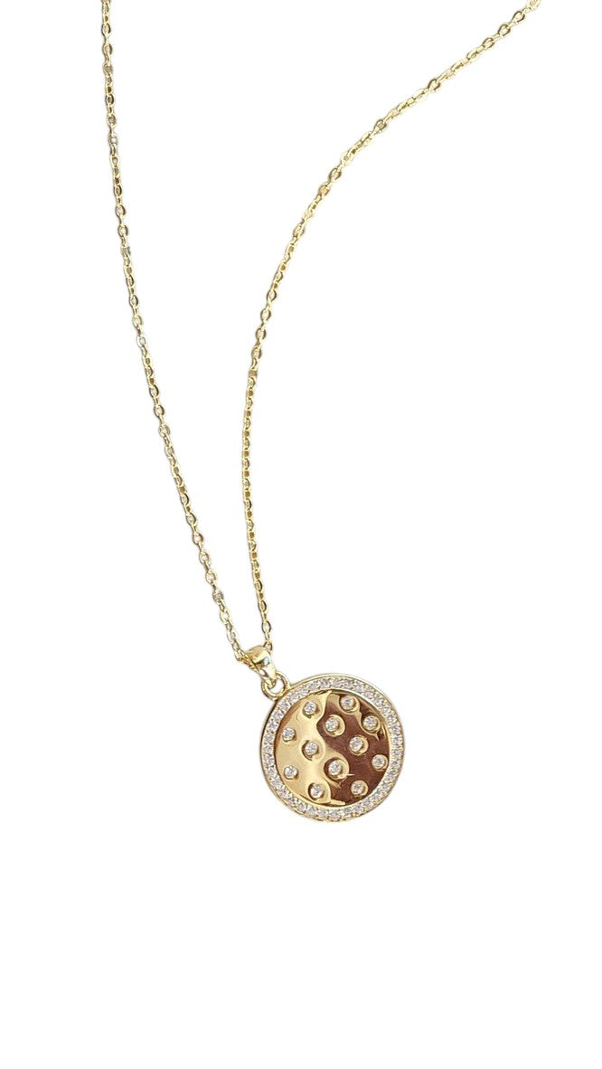 Pickleball Disc-o Ball Necklace Gold