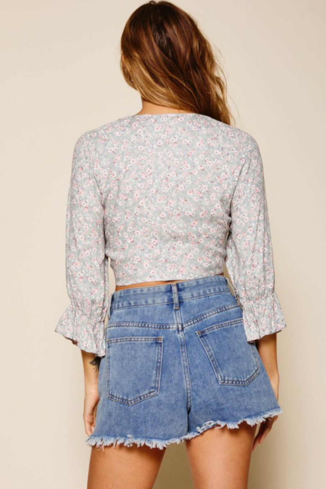 Floral Tie Front Blouse