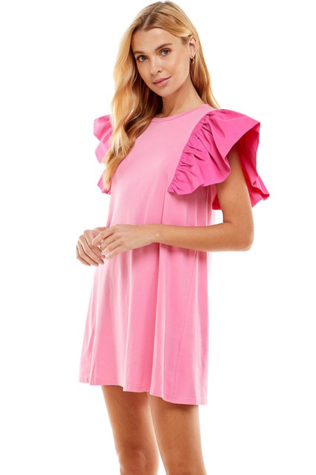 Flutter Sleeve Knit Dress