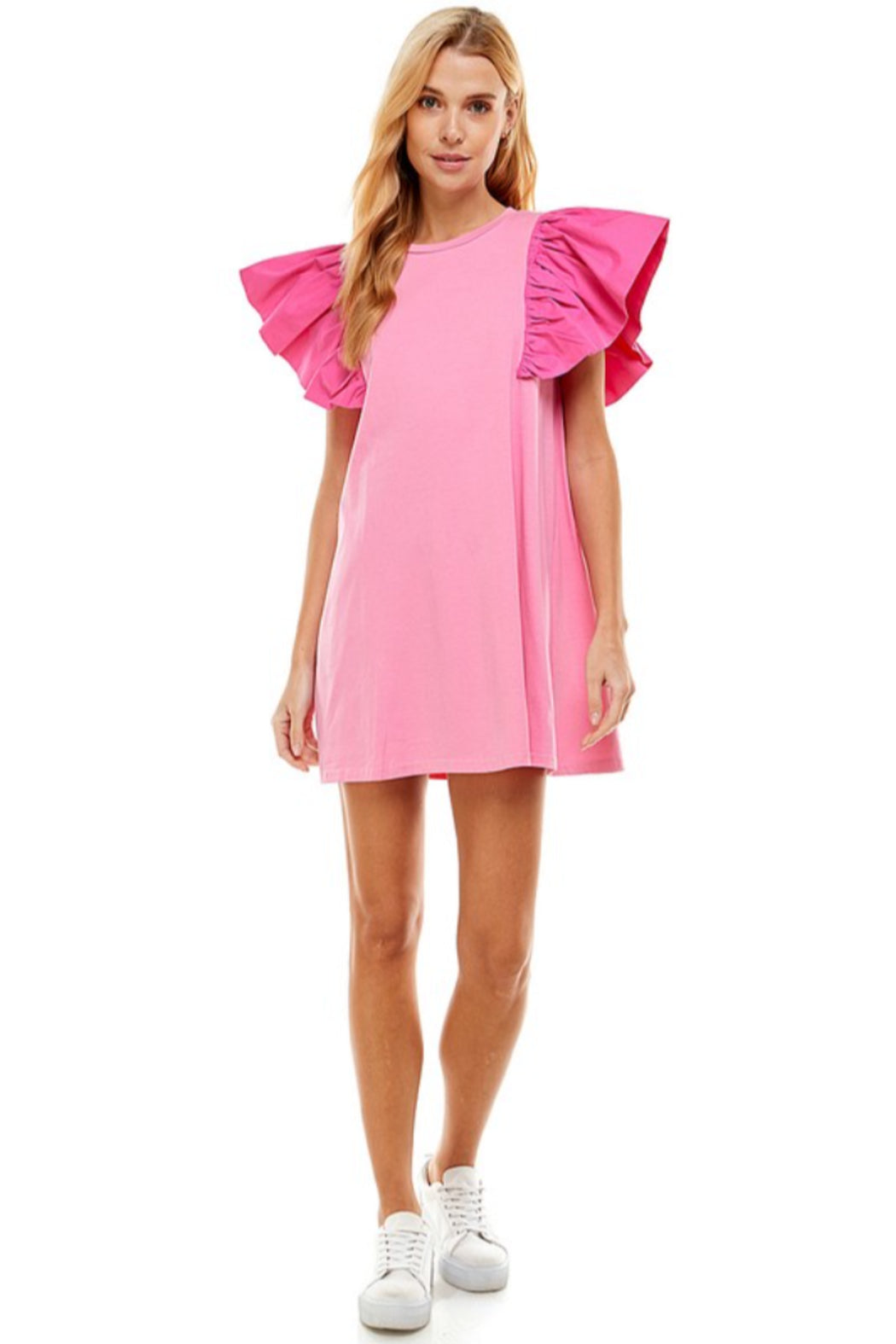 Flutter Sleeve Knit Dress