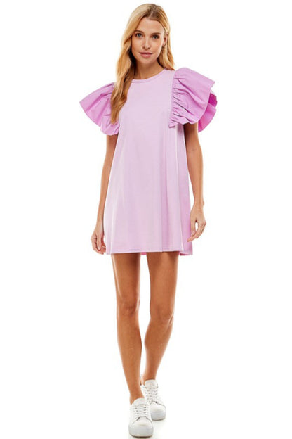 Flutter Sleeve Knit Dress