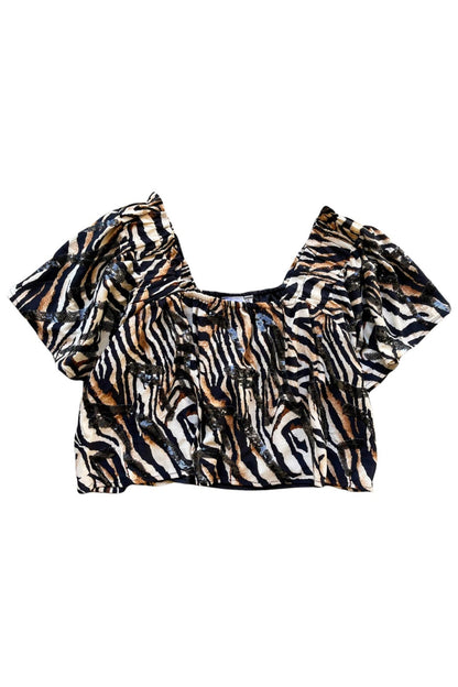 Flutter Sleeve Tiger Top
