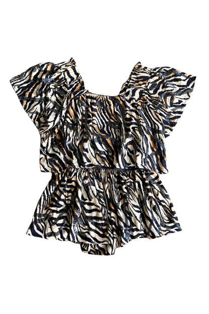 Flutter Sleeve Tiger Top