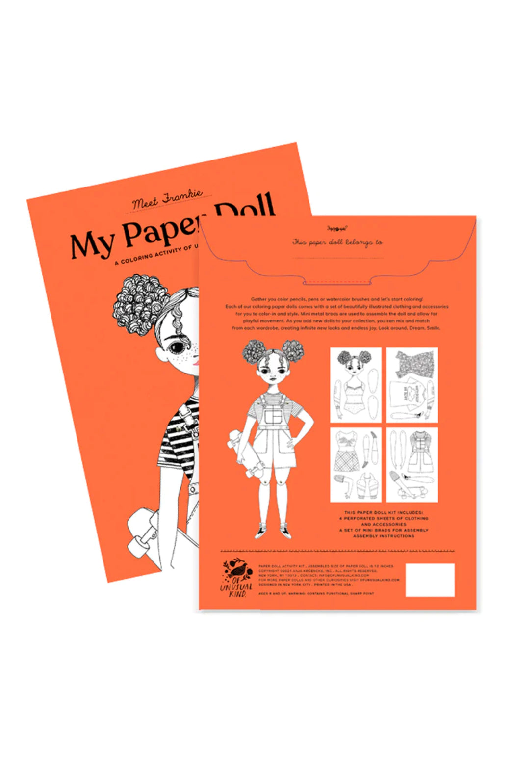 Frankie Coloring Paper Doll Kit