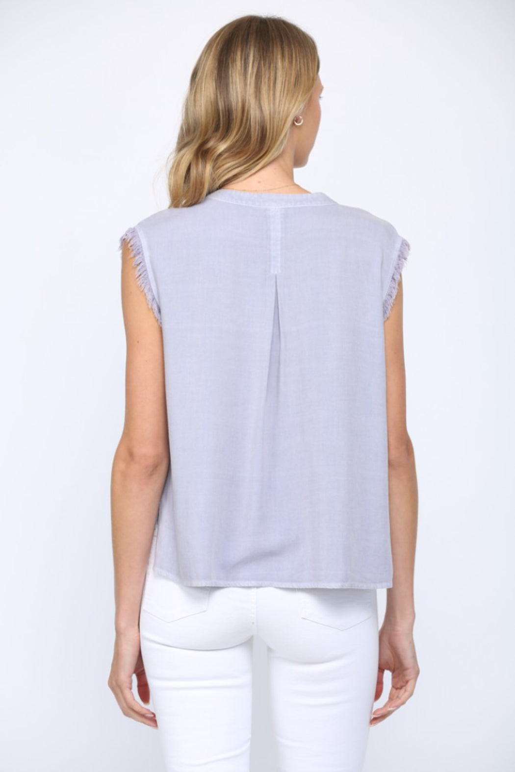 Frayed Sleeve Top