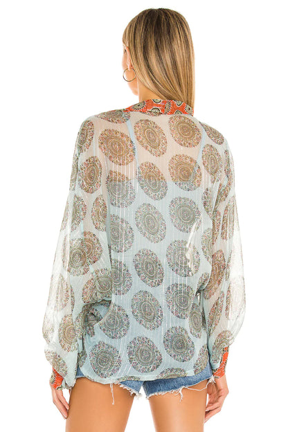 Kantha Shimmer Tie Front