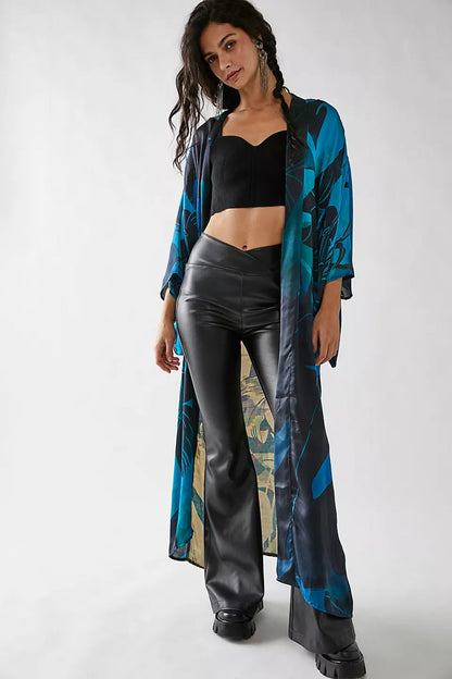 Moody Blooms Maxi Kimono