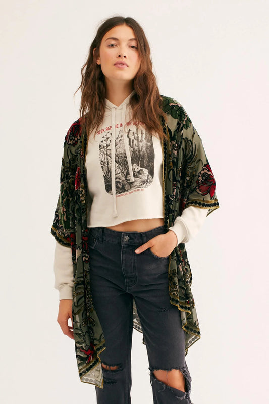 Muse Burn Out Velvet Kimono