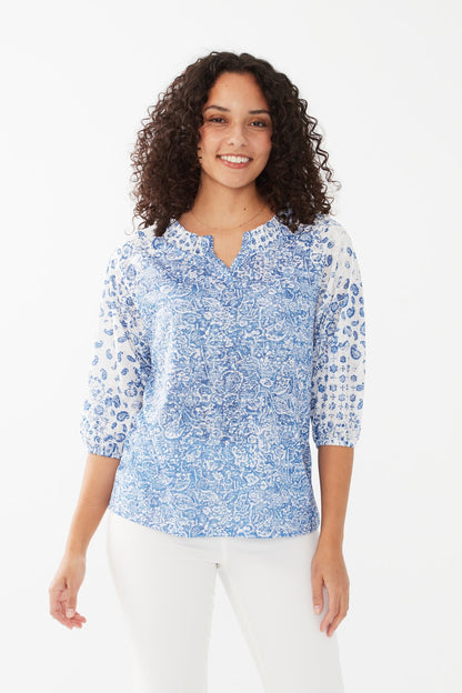 Floral Peasant Top