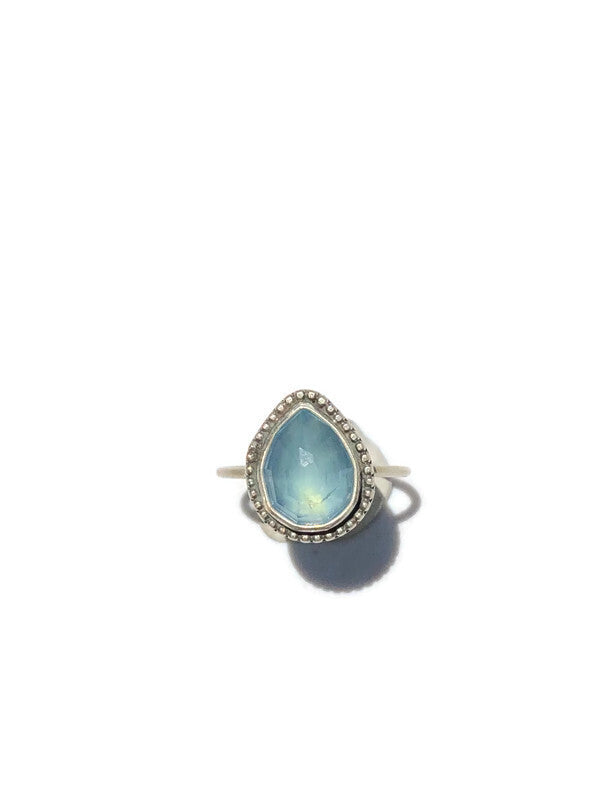 Faceted Aquamarine Teardrop Ring