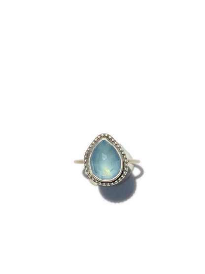 Faceted Aquamarine Teardrop Ring